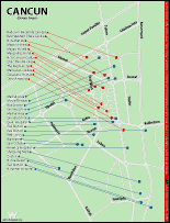 Map of Cancun