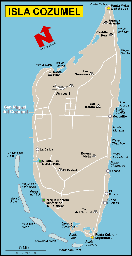 Mapa de Cozumel